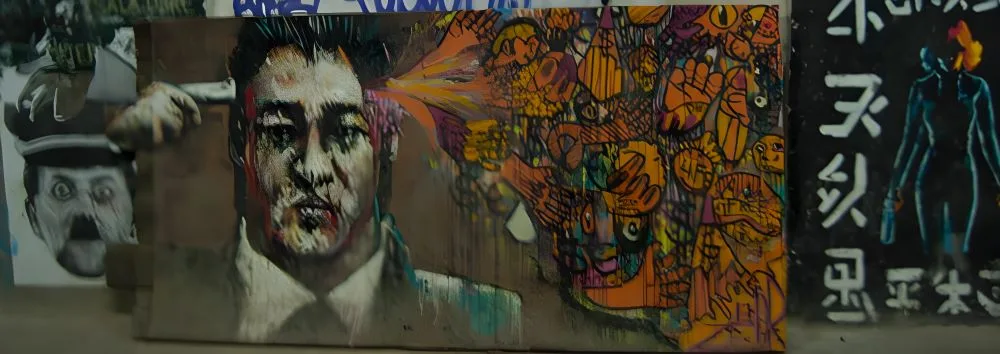 Various graffiti artworks from CSA La Tabacalera, Madrid, Spain. These murals reflect the center's dynamic urban art scene, featuring themes of social activism, cultural identity, and artistic experimentation.