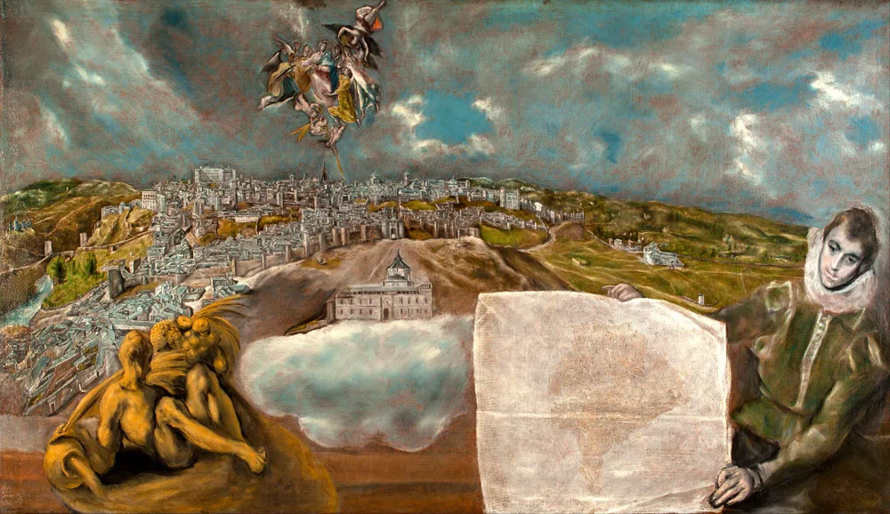 El Greco: View and Plan of Toledo (1608) Museum of El Greco, Toledo.