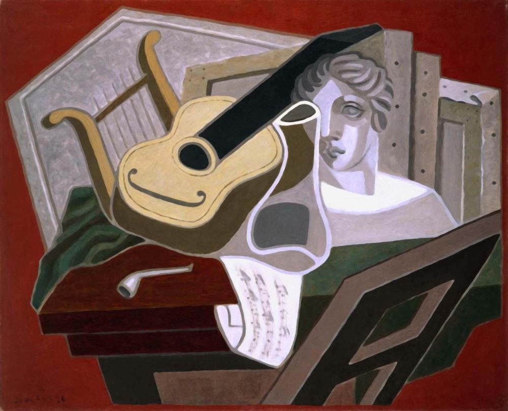 Juan Gris: The Musician's Table (1926) oil on canvas, On display in: Room 204.02, Reina Sofía Museum, Madrid.