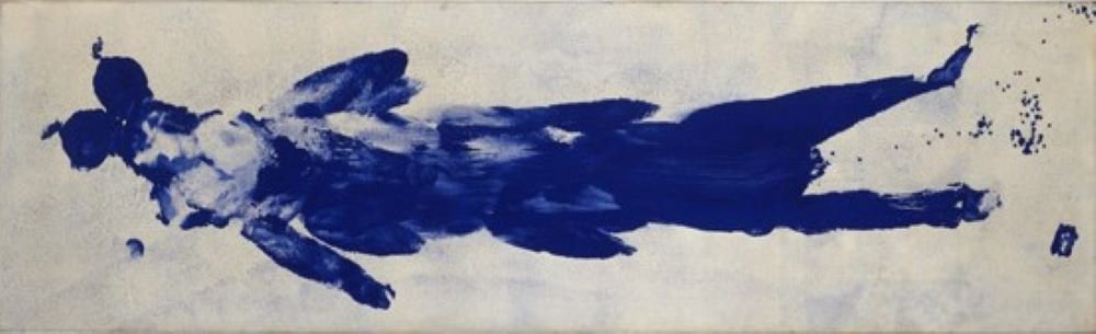 Yves Klein: Anthropometry [ANT 56] (1957) dry pigment in synthetic resin on cloth paper, Reina Sofía Museum, Madrid.