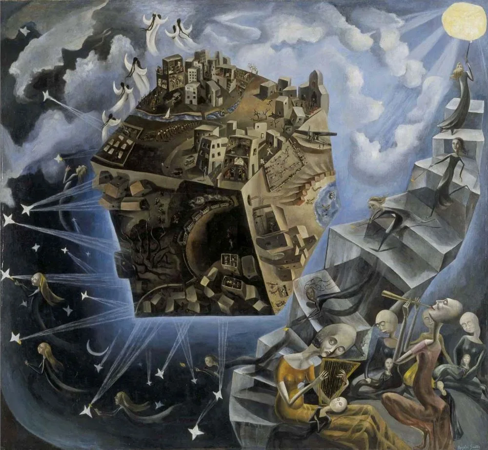 Ã�ngeles Santos: A World (1929), oil on canvas, Reina Sofia Highlights [Deciphered by Art Historian].
