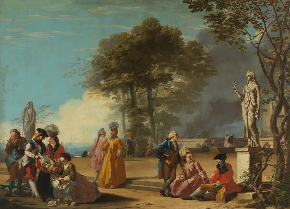 José del Castillo: The Retiro Park with strollers (1779) oil on canvas, on display at the Madrid History Museum.