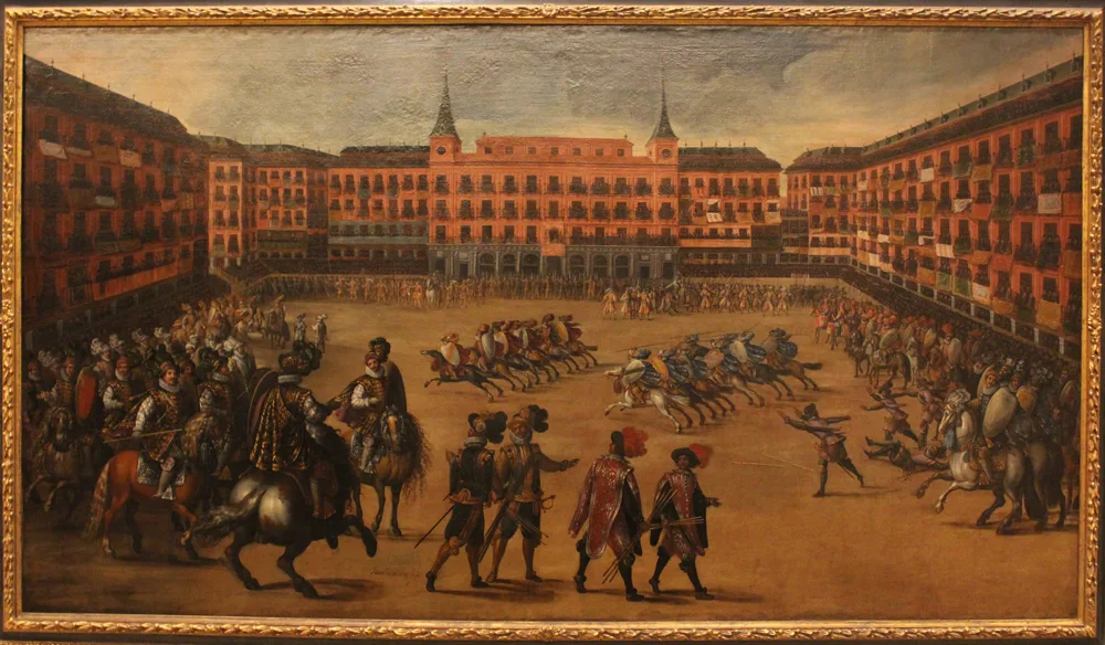 Juan de la Corte: Royal Festival in the Plaza Mayor of Madrid (1623) oil on canvas, Madrid History Museum.