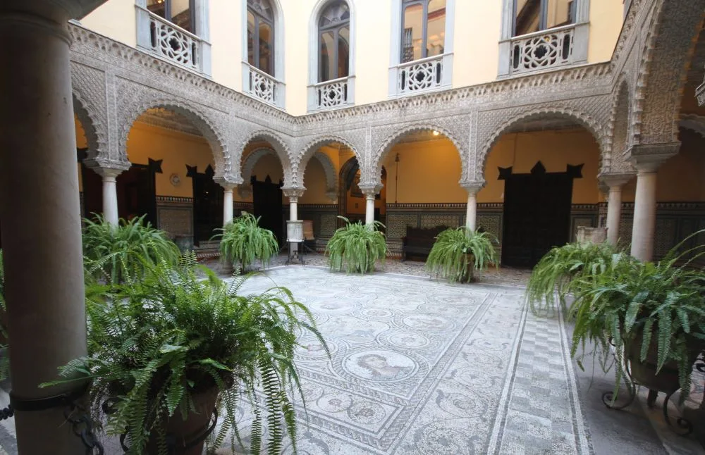 Courtyard with Roman Mosaic of the Palace of the Countess of Lebrija, Seville.