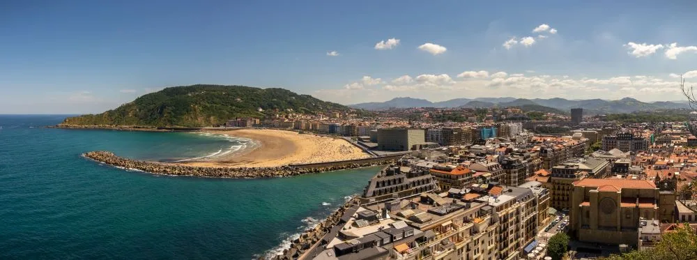 San SebastiÃ¡n-Donostia: A Picturesque Panorama Where Golden Beaches Meet Culinary Excellence Along the Bay of Biscay.