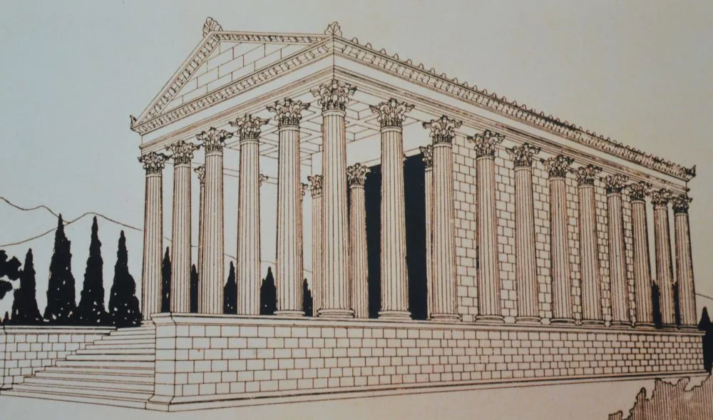 cc. Carole Raddato: The Temple of Augustus, erected in the Imperial period within the colony of Barcino (present-day Barcelona), served as a sanctuary dedicated to Emperor Augustus.
