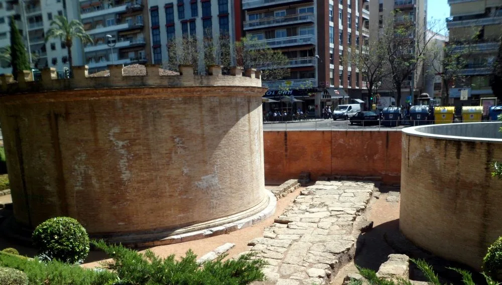 Funerary Monuments at the Gate of Gallegos: Two 1st-century Roman mausoleums located in Córdoba, Spain, flanking the ancient road, Via Augusta, to Hispalis (Seville), preserved within Victoria Gardens.