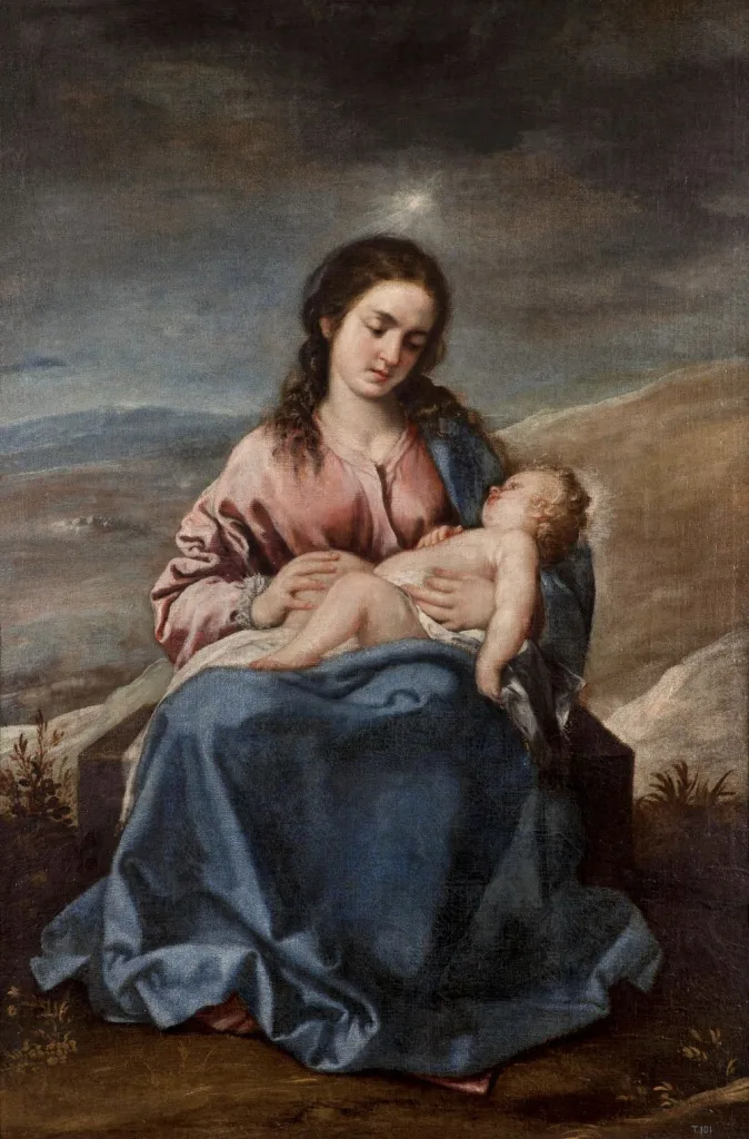 Alonso Cano: The Virgin with the Child (circa 1645-1652) oil on canvas, Fine Arts Museum of Granada.