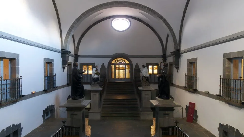 One of the _Imperial Staircases_ (2013) photograph. Located in the south wing, designed by Martín de Zaldúa (1704).