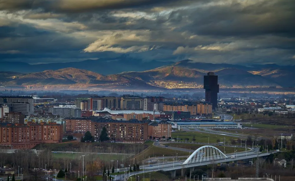 A scenic view of Ponferrada, El Bierzo, Spain, showcasing its historic charm, medieval architecture, and picturesque surroundings in the heart of León.
